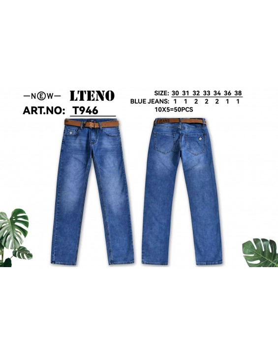 T946 Men’s Blue Straight-Leg Jeans