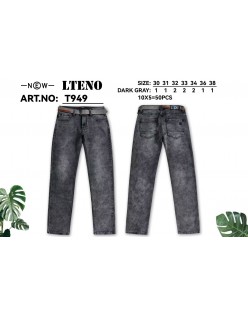 T949 Men’s Black Straight-Leg Jeans