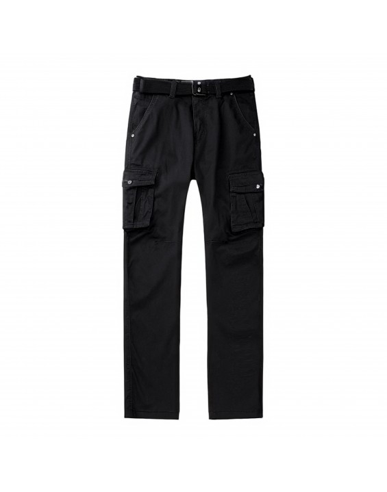 Men’s Straight-Leg Multi-Pocket Cargo Pants – European Best Seller (Color: Black | 12 Pieces per Pack | €156 per Pack)
