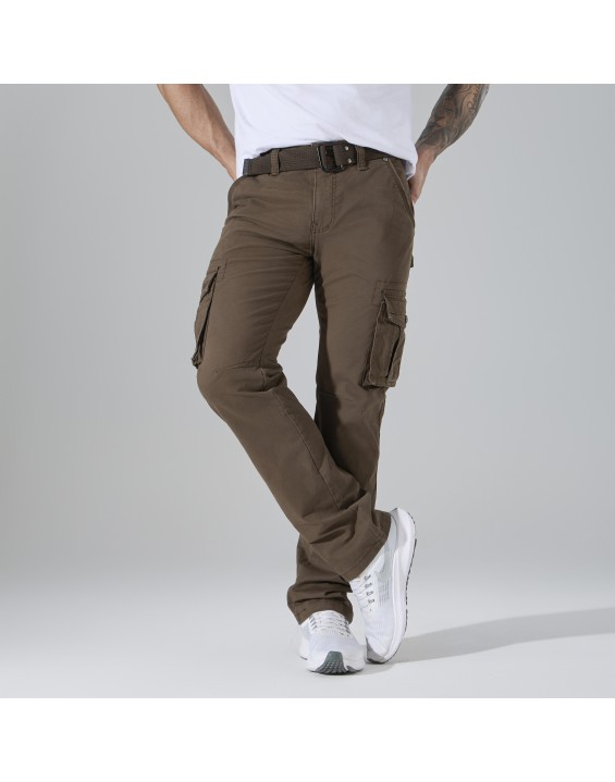 Men’s Straight-Leg Multi-Pocket Cargo Pants – European Best Seller (Color: Brown | 12 Pieces per Pack | €156 per Pack)