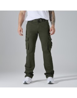 Men’s Straight-Leg Multi-Pocket Cargo Pants – European Best Seller (Color: Green | 12 Pieces per Pack | €156 per Pack)