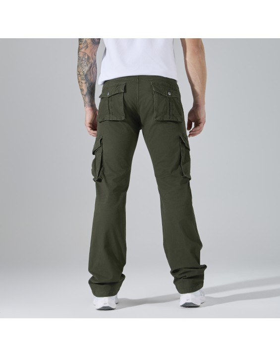 Men’s Straight-Leg Multi-Pocket Cargo Pants – European Best Seller (Color: Green | 12 Pieces per Pack | €156 per Pack)