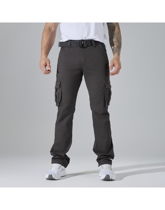 Men’s Straight-Leg Multi-Pocket Cargo Pants – European Best Seller (Color: Grey | 12 Pieces per Pack | €156 per Pack)