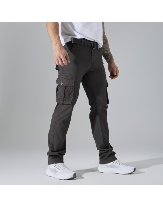 Men’s Straight-Leg Multi-Pocket Cargo Pants – European Best Seller (Color: Grey | 12 Pieces per Pack | €156 per Pack)