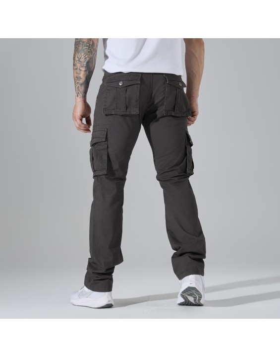 Men’s Straight-Leg Multi-Pocket Cargo Pants – European Best Seller (Color: Grey | 12 Pieces per Pack | €156 per Pack)