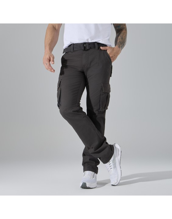 Men’s Straight-Leg Multi-Pocket Cargo Pants – European Best Seller (Color: Grey | 12 Pieces per Pack | €156 per Pack)