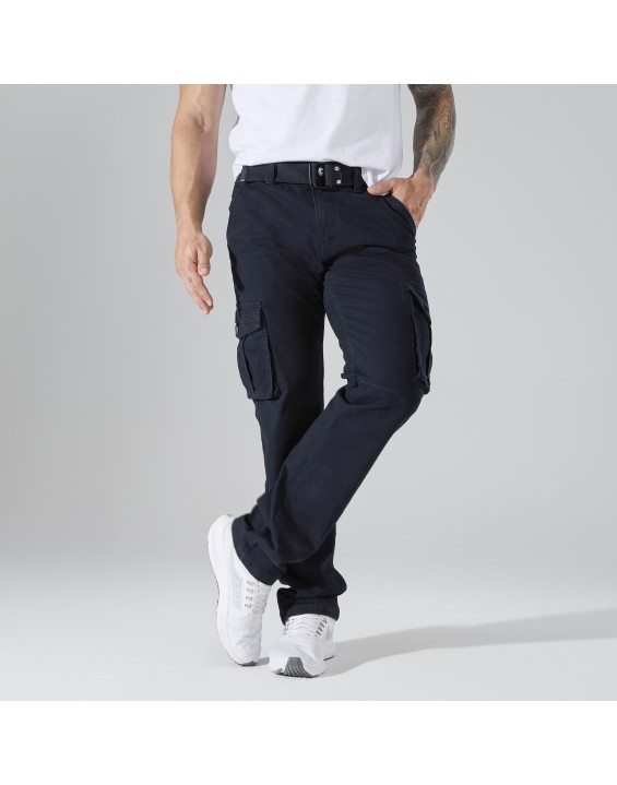 Men’s Straight-Leg Multi-Pocket Cargo Pants – European Best Seller (Color: Blue | 12 Pieces per Pack | €156 per Pack)