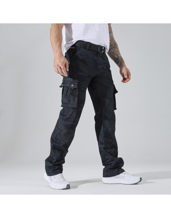 2096-1 Men’s Black Cargo Pants  Sold in packs of 12. Price shown is for the full pack (12 pieces). – Classic Straight-Leg Tactical Trousers with Pockets