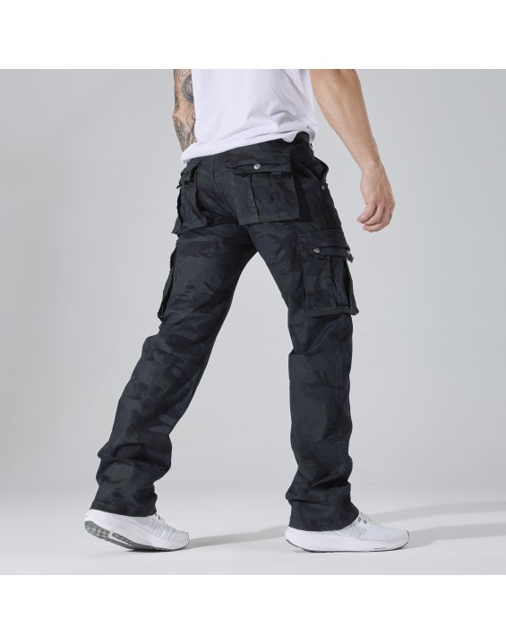 2096-1 Men’s Black Cargo Pants  Sold in packs of 12. Price shown is for the full pack (12 pieces). – Classic Straight-Leg Tactical Trousers with Pockets