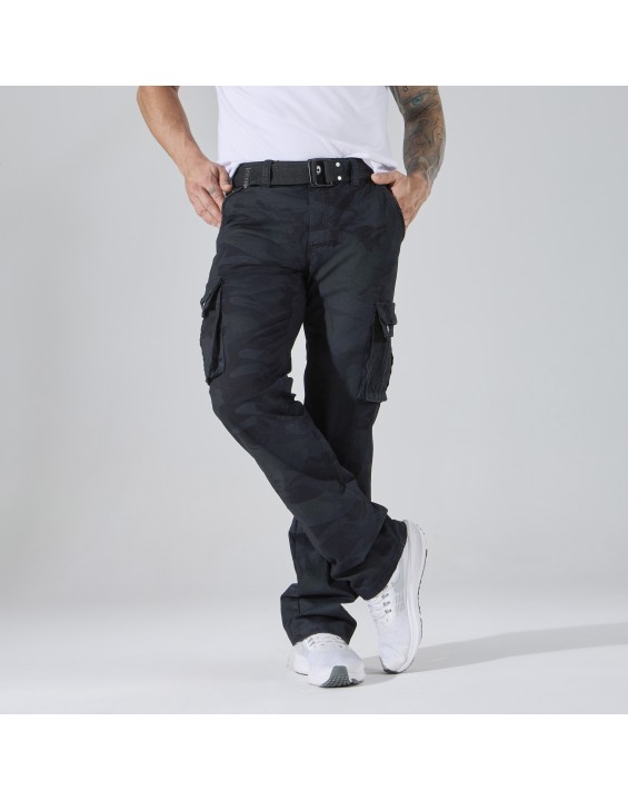 2096-1 Men’s Black Cargo Pants  Sold in packs of 12. Price shown is for the full pack (12 pieces). – Classic Straight-Leg Tactical Trousers with Pockets