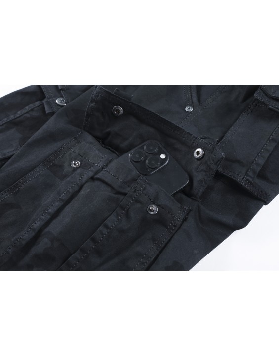 2096-1 Men’s Black Cargo Pants  Sold in packs of 12. Price shown is for the full pack (12 pieces). – Classic Straight-Leg Tactical Trousers with Pockets