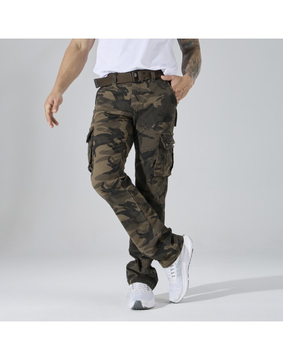 2096-2 Men’s Yellow Camo Cargo Pants. Sold in packs of 12. Price shown is for the full pack (12 pieces). – Straight-Leg Tactical Combat Trousers with Multi Pockets