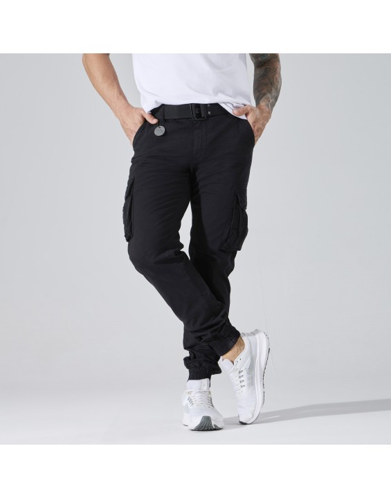 Men’s Multi-Pocket Cargo Jogger Pants – European Best Seller (Color: Black | 12 Pieces per Pack | €156 per Pack)
