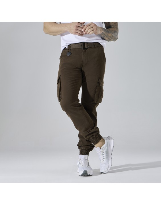 Men’s Multi-Pocket Cargo Jogger Pants – European Best Seller (Color: Brown | 12 Pieces per Pack | €156 per Pack)