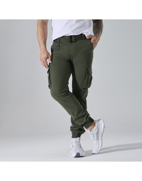Men’s Multi-Pocket Cargo Jogger Pants – European Best Seller (Color: Green | 12 Pieces per Pack | €156 per Pack)