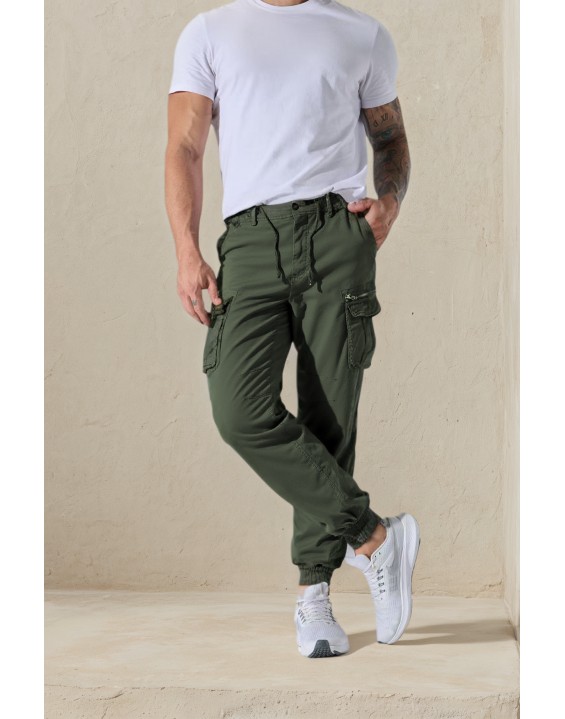 99206-4 Men’s Green Cargo Jogger Pants