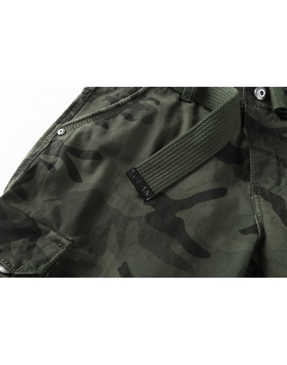 Men’s green Camo Cargo Pants. Sold in packs of 12. Price shown is for the full pack (12 pieces). – Straight-Leg Tactical Combat Trousers with Multi Pockets